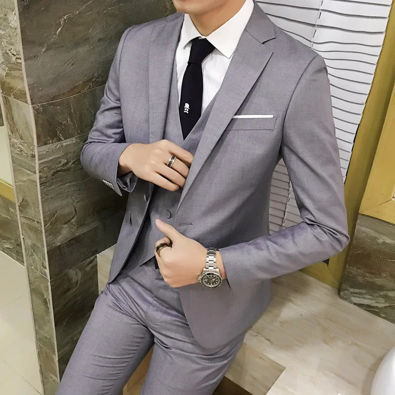 10251 Men's stylish youth suit Korean style slim fit