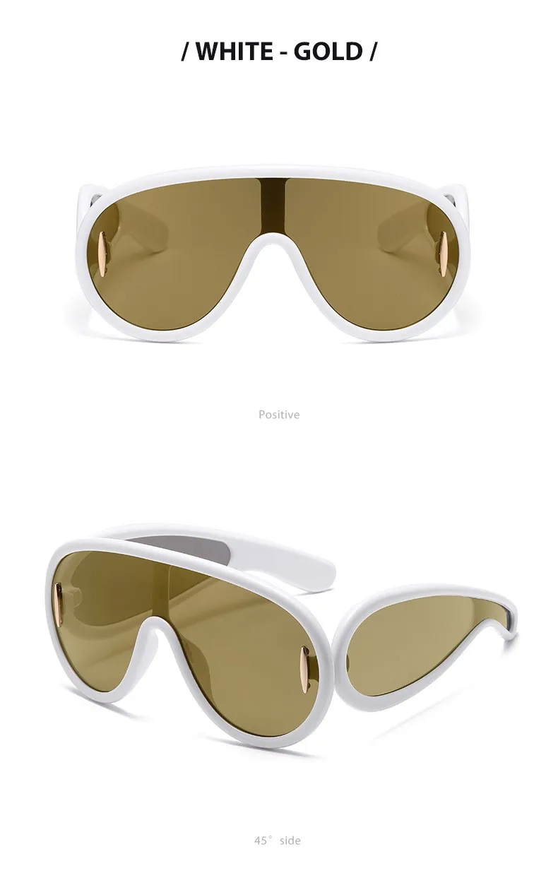 Integrierte Brille, Sonnenbrille, großes Gesicht, Sonnenbrille für Männer und Frauen, modische Krötenbrille, Sonnenbrille 3950 – Detail 16