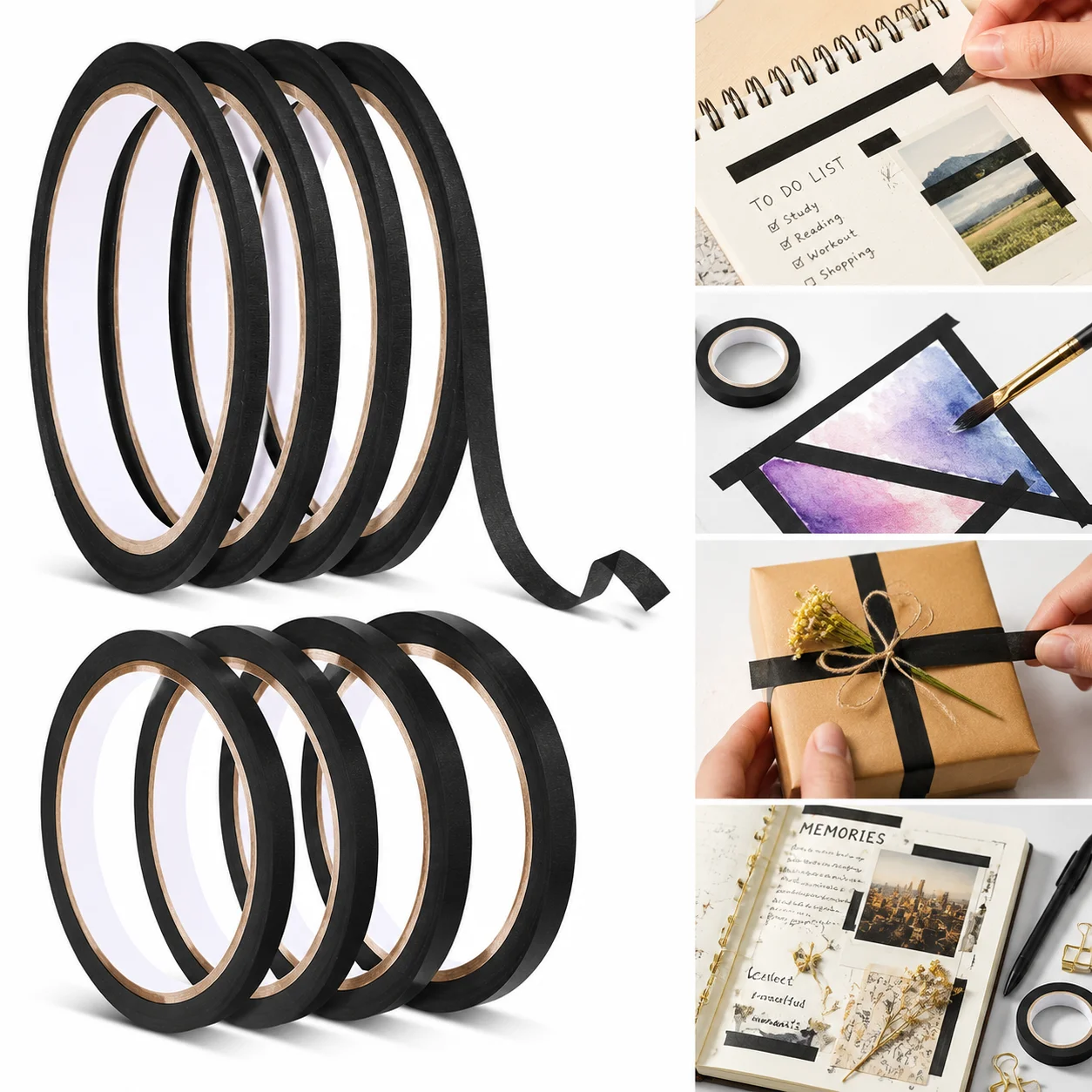 Masking Tape Thin - Black Thin Paper Masking Tape For