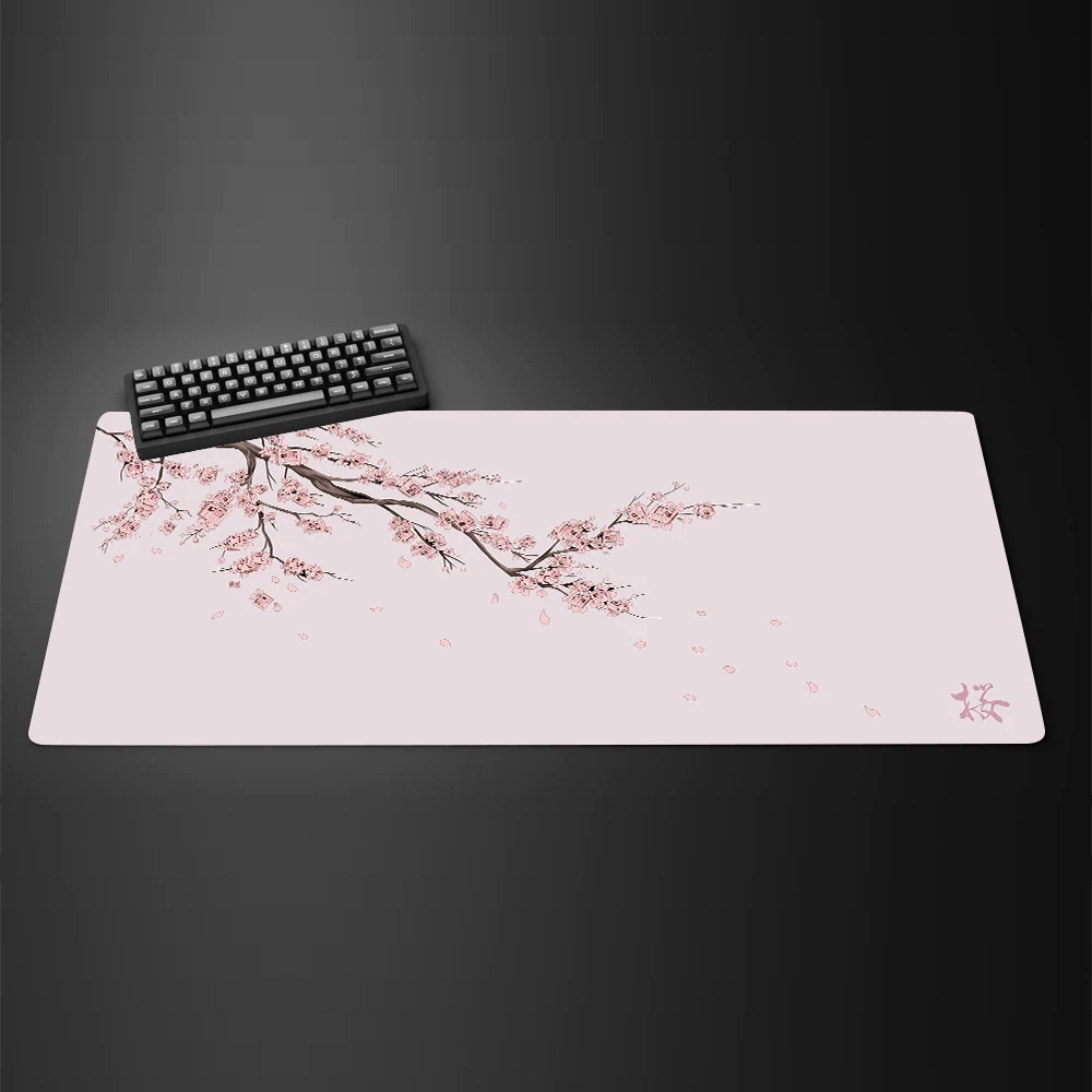 Alfombrilla de ratón para juegos Sakura japonesa XXL, alfombrilla de escritorio para portátiles, alfombrilla de ratón con flor de cerezo, alfombra de oficina, teclado para Gamer, escritorio de ordenador, 800x400, 1 ud.