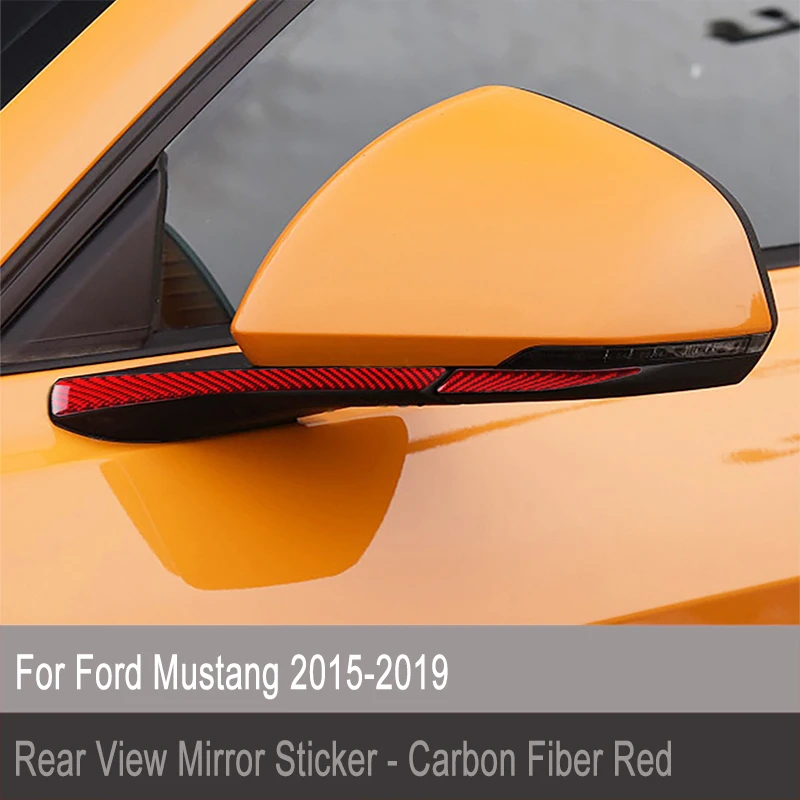 

4Pcs Car-styling Protective Stickers For 2015-2019 Ford Mustang Carbon Fiber Rearview Mirror Trim Sticker