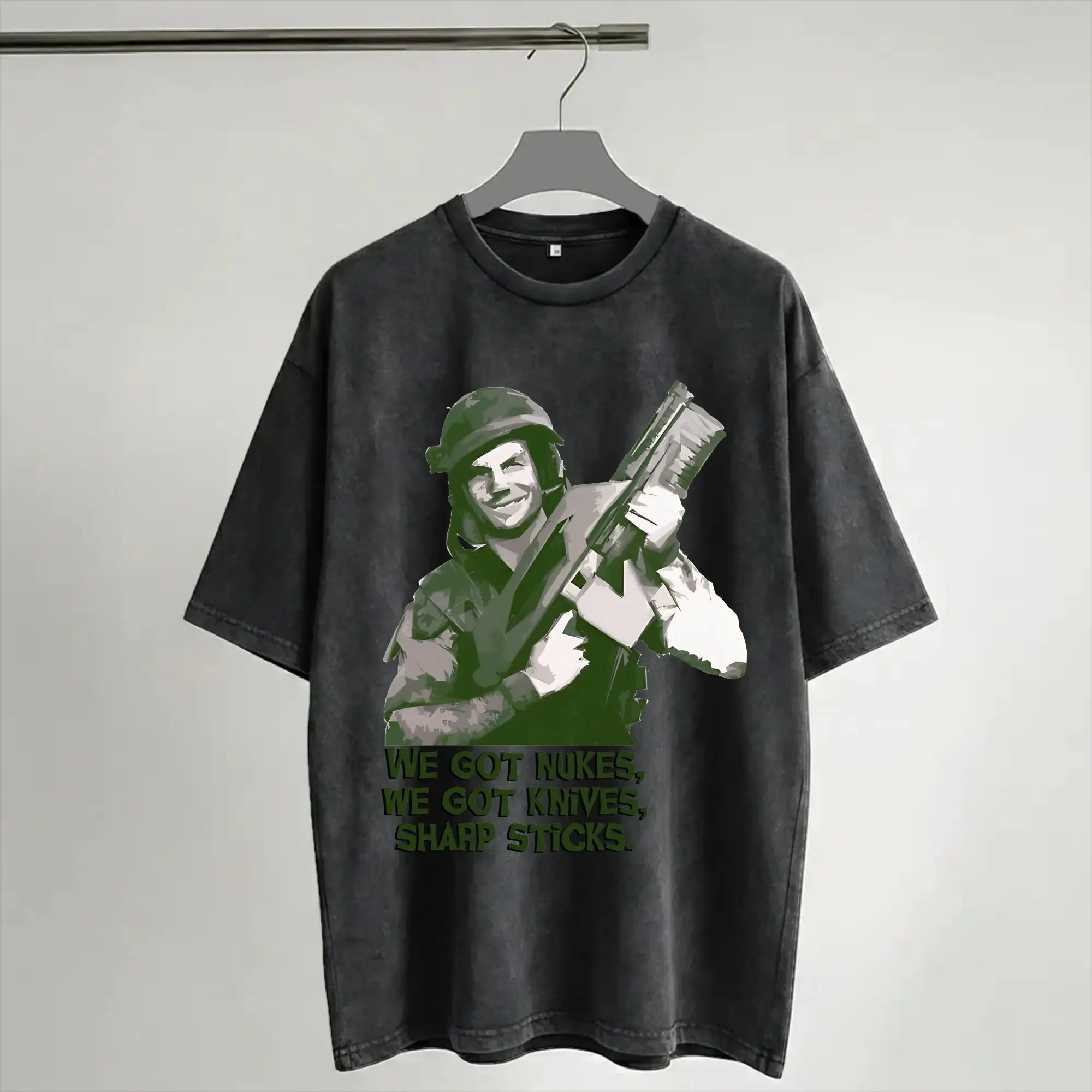 Hudson Tropic Thunder Movie Washed T Shirts Streetwear Hip Hop Vintage T-Shirt  Tees Tops for Men Women Short Sleeve Oversize