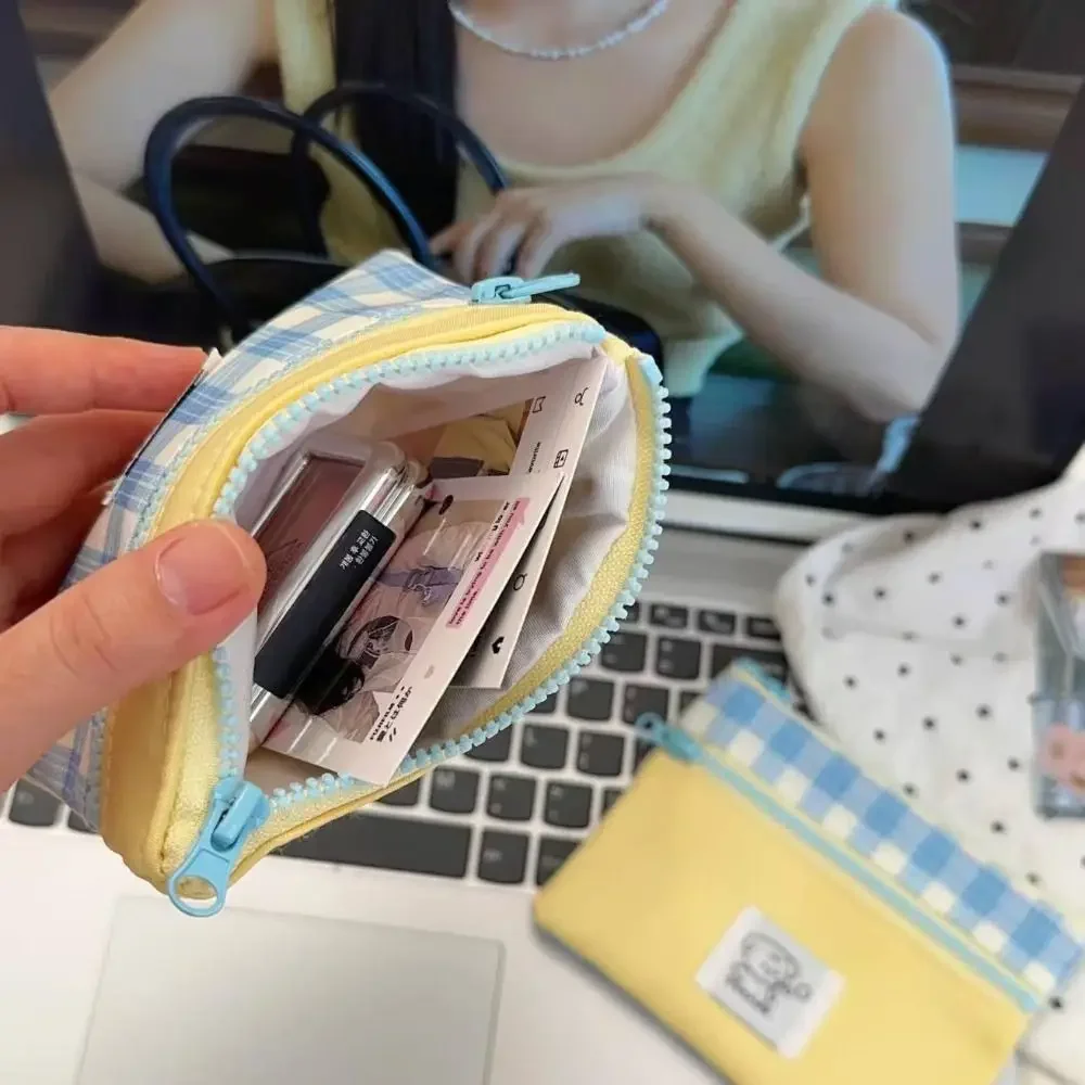 لطيف طبقة مزدوجة سستة عملة المحافظ شبكة الكرتون بطاقة حقيبة هدية حقيبة تخزين متعددة الوظائف للنساء الفتيات