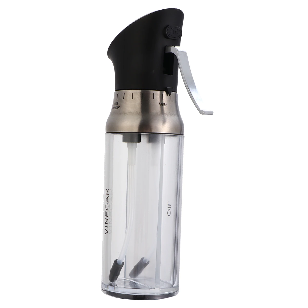

Transparent Plastic Oil Vinegar Sprayer Bottle Kitchen Sauce Dispenser Separate Storage Double Practical Cooking