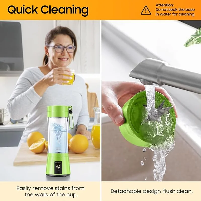 Wireless Portable Juicer USB Rechargeable 380ml Suitable for Blending Vegetables and Fruits Convenient for Office Fitness Use
