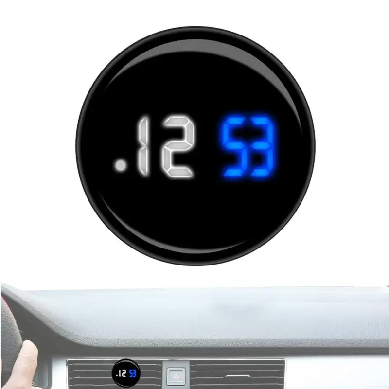 Tiny Digital Clock Waterproof Stick On Dashboard Clock Car Interior Decoration Car Cool Decoration Metal Alloy car accessories