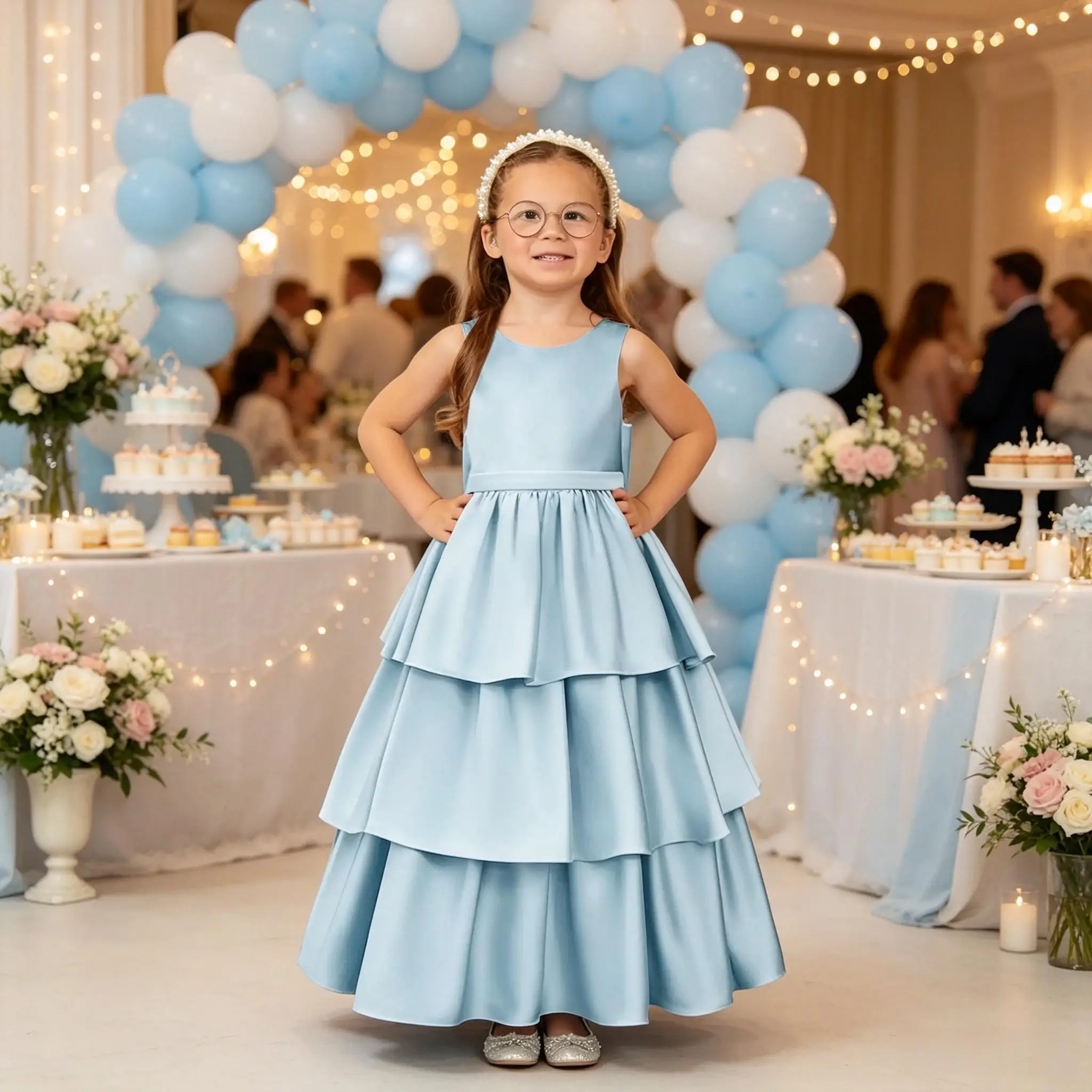 Cswdocy Lovely Pageant Dress Sleeveless Tiered Satin Long Gown With Sash Bow Flower Girl Dress For Wedding Formal Party 2026
