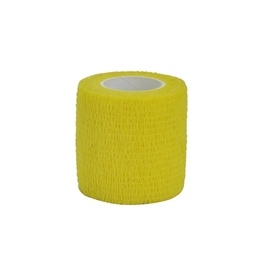 Yellow Gauze Motion Bandage Self-adhesive Breathable Elastic Bandages for Sports Fixing Finger Wrist Leg