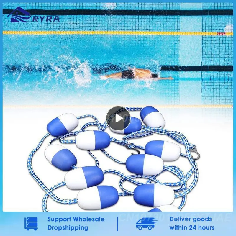 5m Swimming Pool Safety Divider Rope Floating Rope Lane Line Pool Equipment (11 Balls) for Waterway Shoal Buoy Line