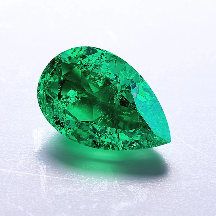 

Zhanhao Jewelry 5A 3EX Pear Cut Loose Big Size Hydrothermal Panjshir Emerald Same Component As Natural Emerald