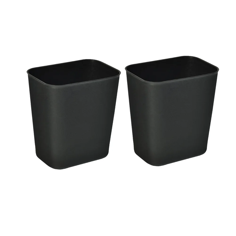

2Pcs Japanese Style Mini Trash Can Simple Square Desktop Waste Bin 14L Black Household Garbage Organizer for Bedroom Kitchen