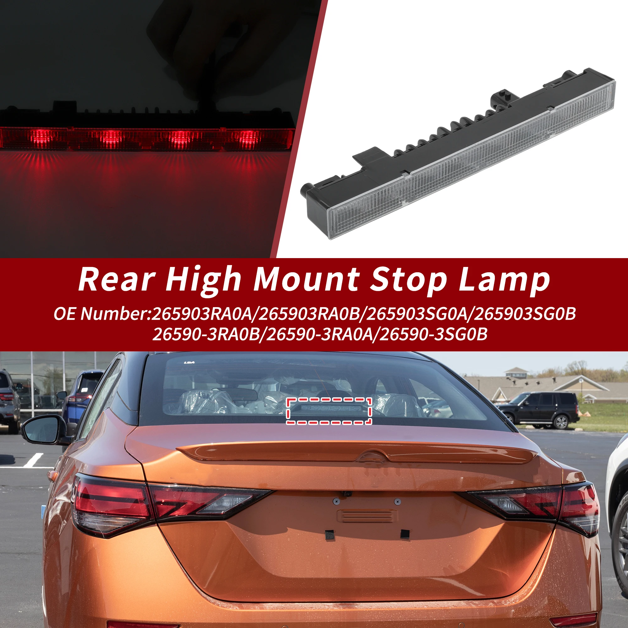 

UXCELL High Mounted LED Third Brake Light for Nissan Sentra Altima No.265903RA0A