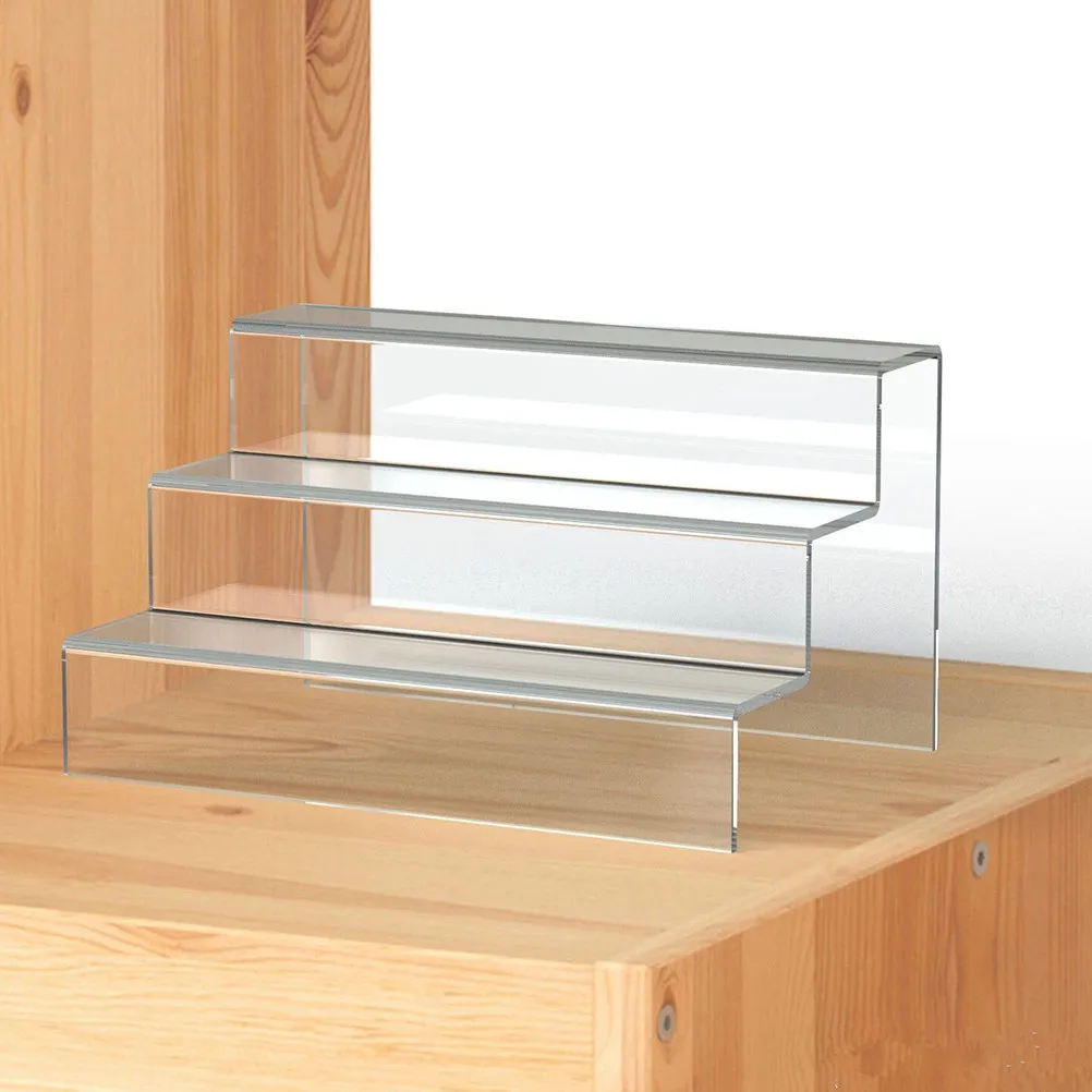 1Pcs Premium Acrylic Multi-Layer Ladder Display Stand for Perfume Organizer Transparent Storage Shelf Countertop Dresser Space