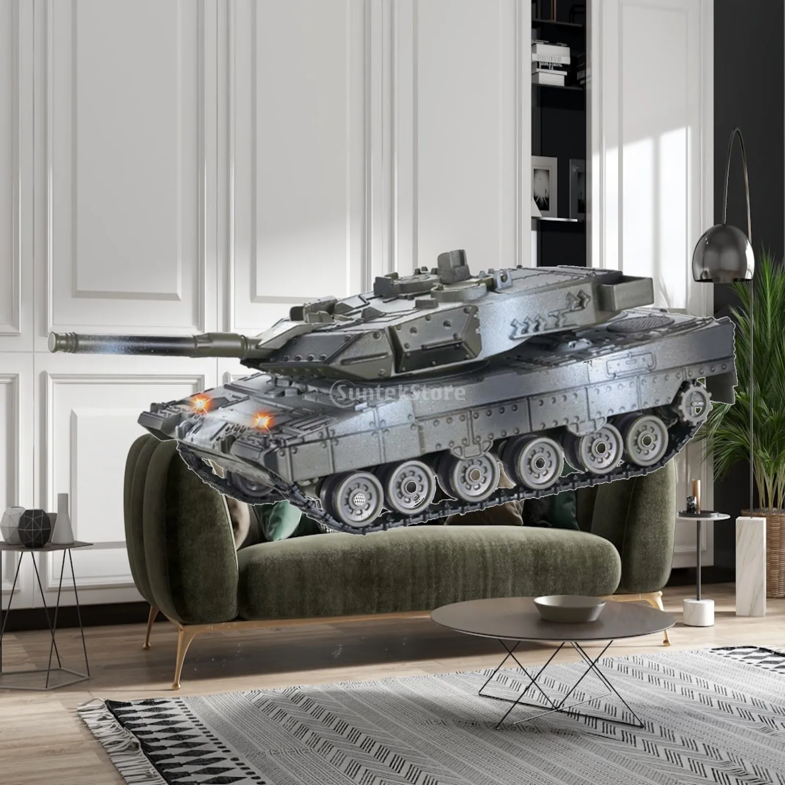 Tank Truck Model DIY Kit Alloy 3D Puzzle for Adults Kids 1 48 Scale Assembly Toy with Rotating Turret Sound Light Home