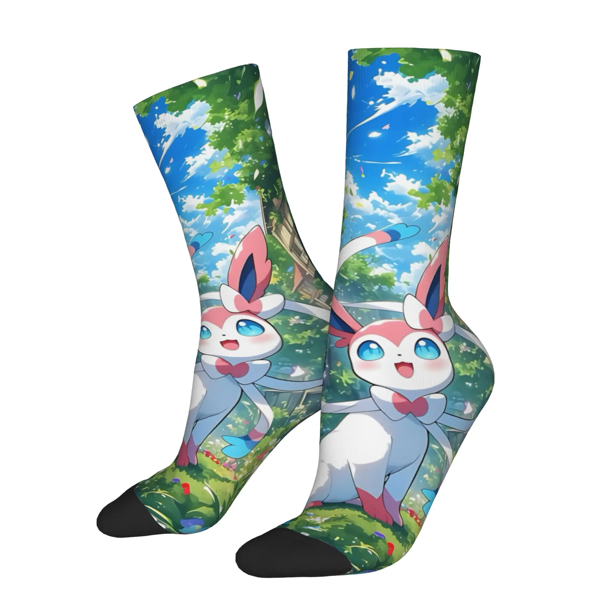 

Running Socks Retro Pokemon Eevee Desgin Crazy Men's compression Socks Unisex Sylveon customized items Seamless Printed Sock