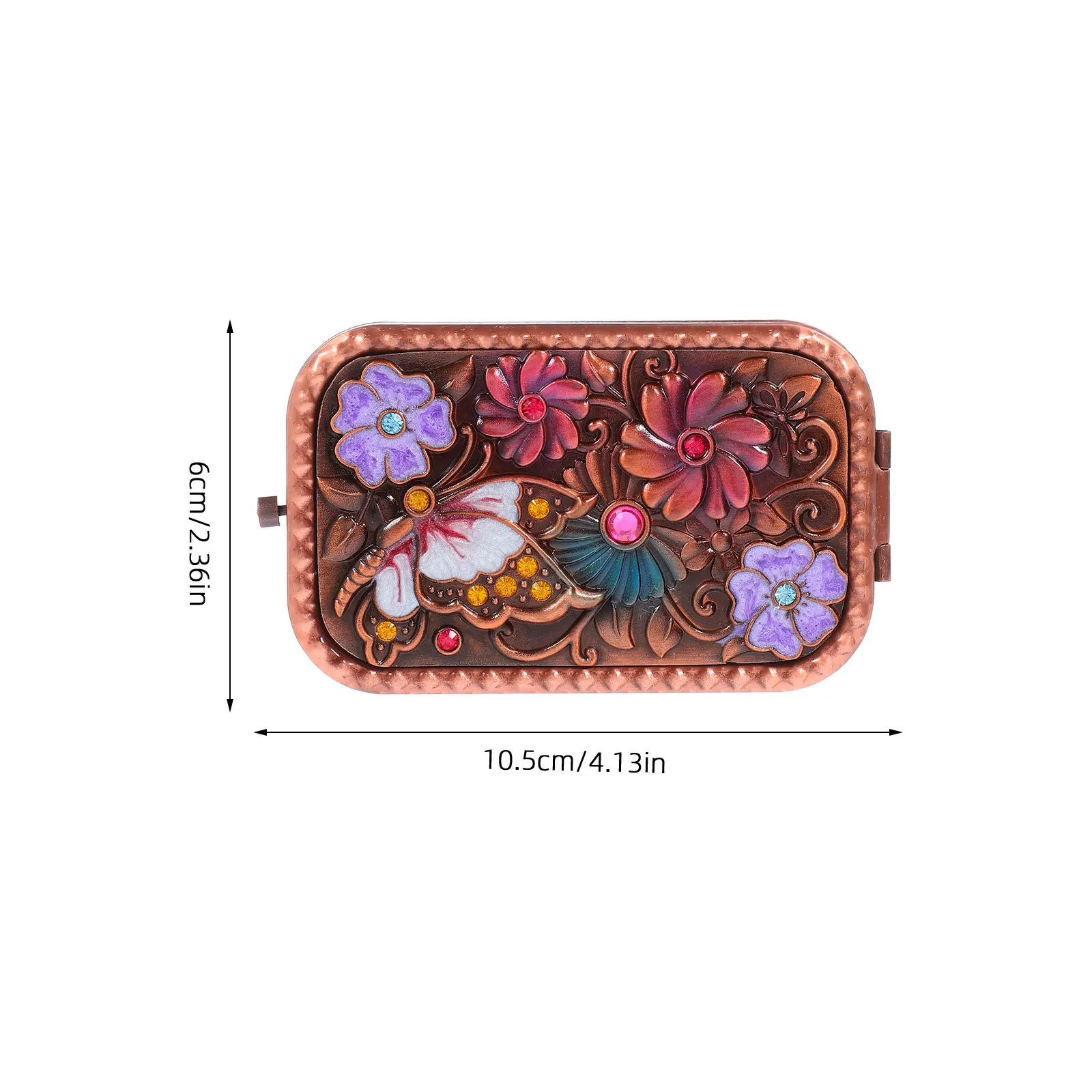 1 pezzo specchio per trucco pieghevole mini specchio portatile doppio lato design vintage riflessione chiara per regalo donna rosa