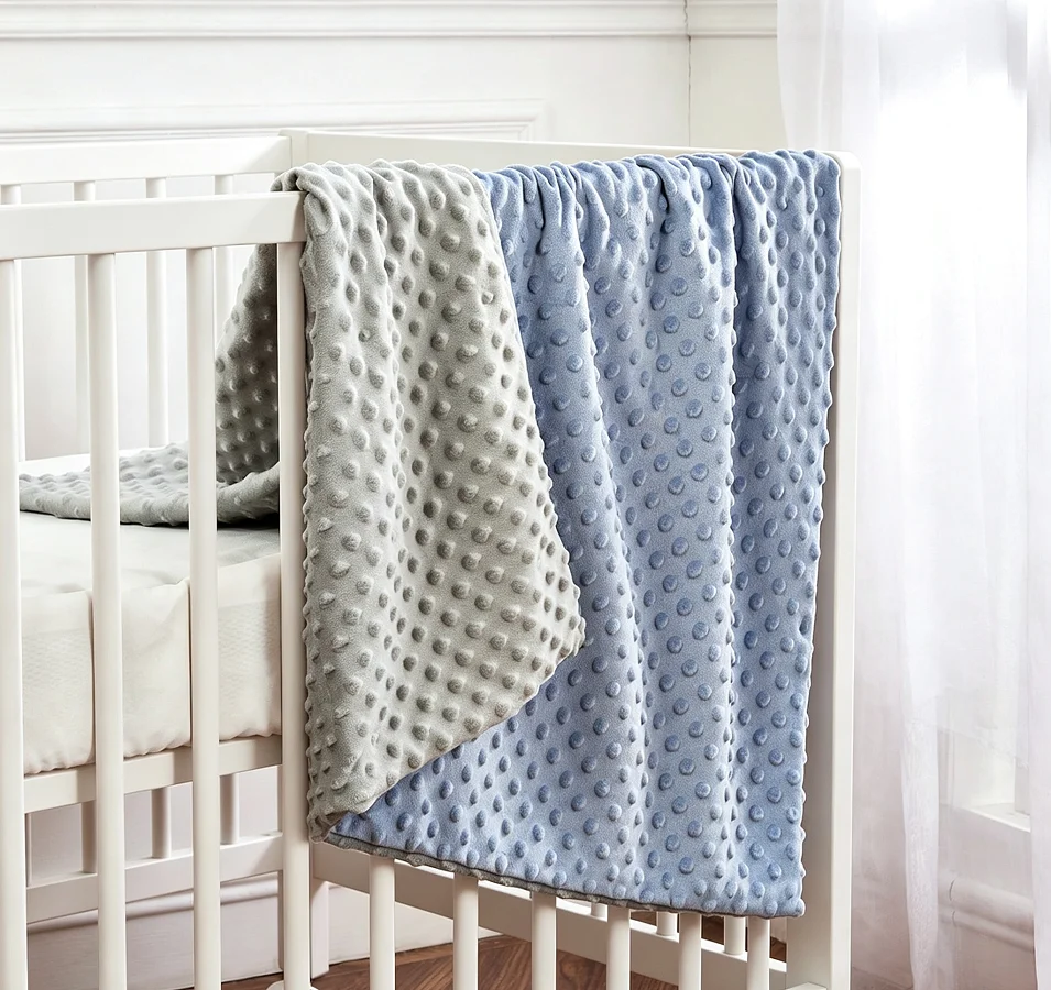 1Pc Soft Skin-Friendly Double-Sided Polka Dot Baby Blanket, Warm For Autumn Winter