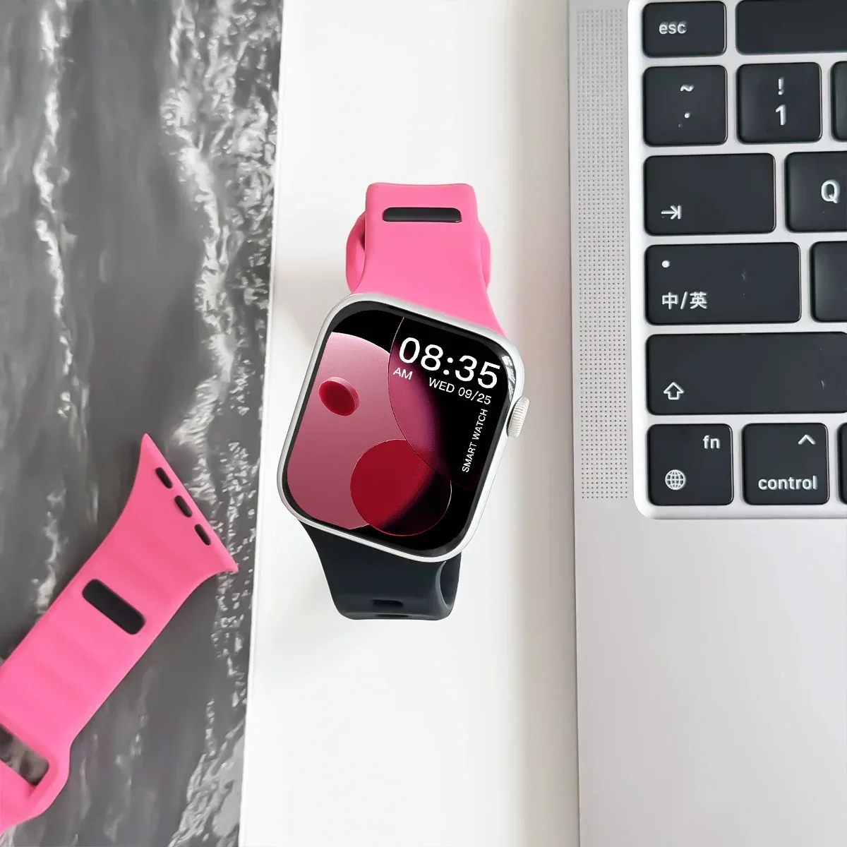 Neues schräges Silikonarmband für Apple Watch Ultra 49mm 40mm 41mm 44mm 45mm 46mm Armband iWatch Serie 11 10 9 8 7 6 SE – Detail 2