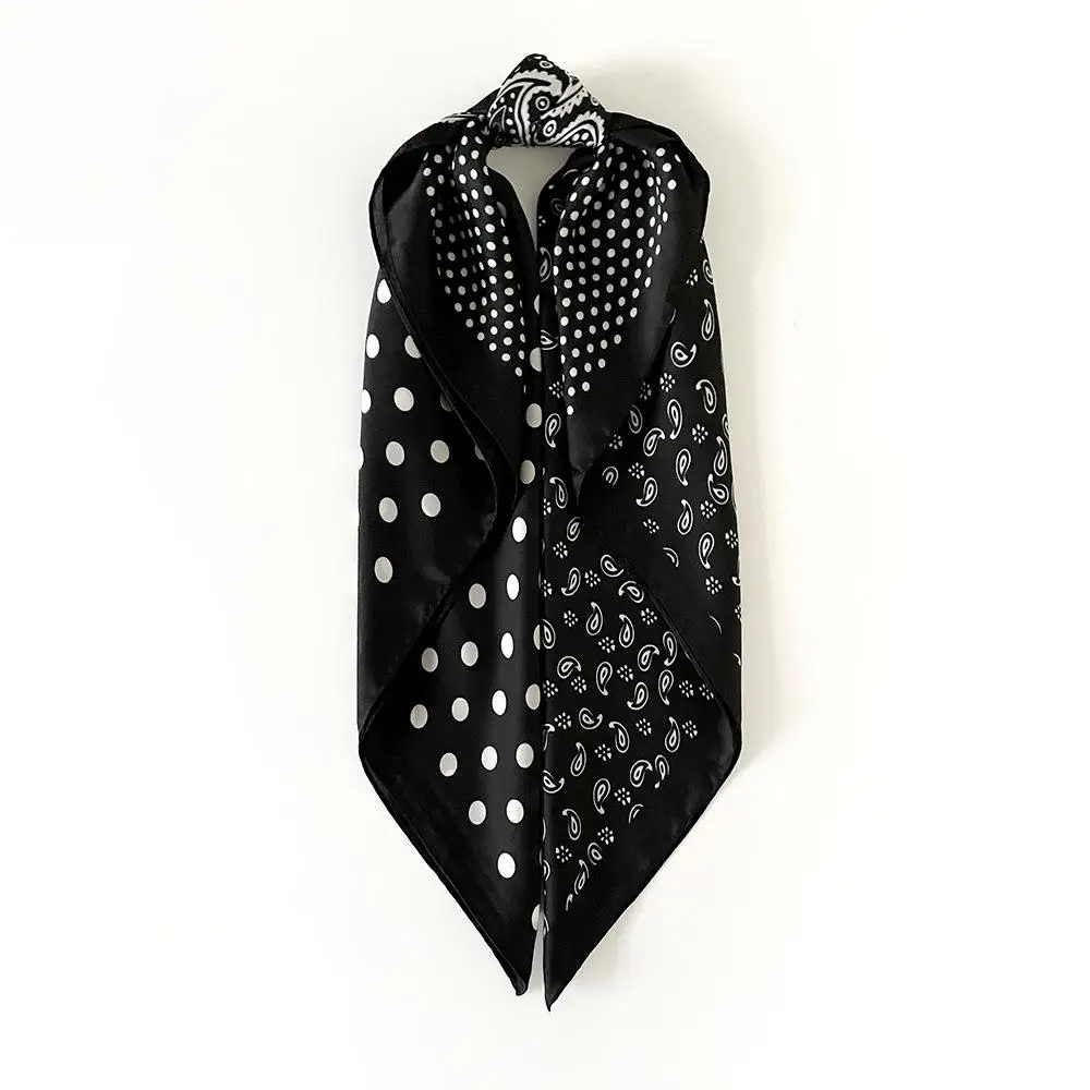 

Men's Decorative Polka Dot Scarf 70cm Headscarf Versatile Faionable Netie Silk Square Scarf Trendy Accory for Men