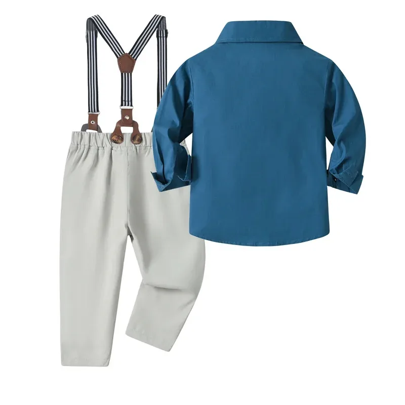 

Юбилейный костюм для мальчиков 2, 3, 4, 5 лет, однотонный весенне-осенний эксклюзивный комплект одежды, костюм на день рождения для малышей, хлопок, 4 шт.