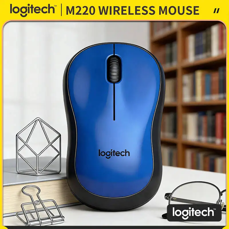 

Logitech M220 Wireless Mouse Silent Clicks Ergonomic Grip 10m Range 3 Buttons Compatible With Multiple Devices