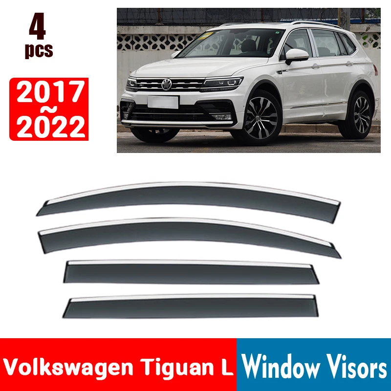 

FOR Volkswagen Tiguan L 2017-2022 Window Visors Rain Guard Windows Rain Cover Deflector Awning Shield Vent Guard Accessories