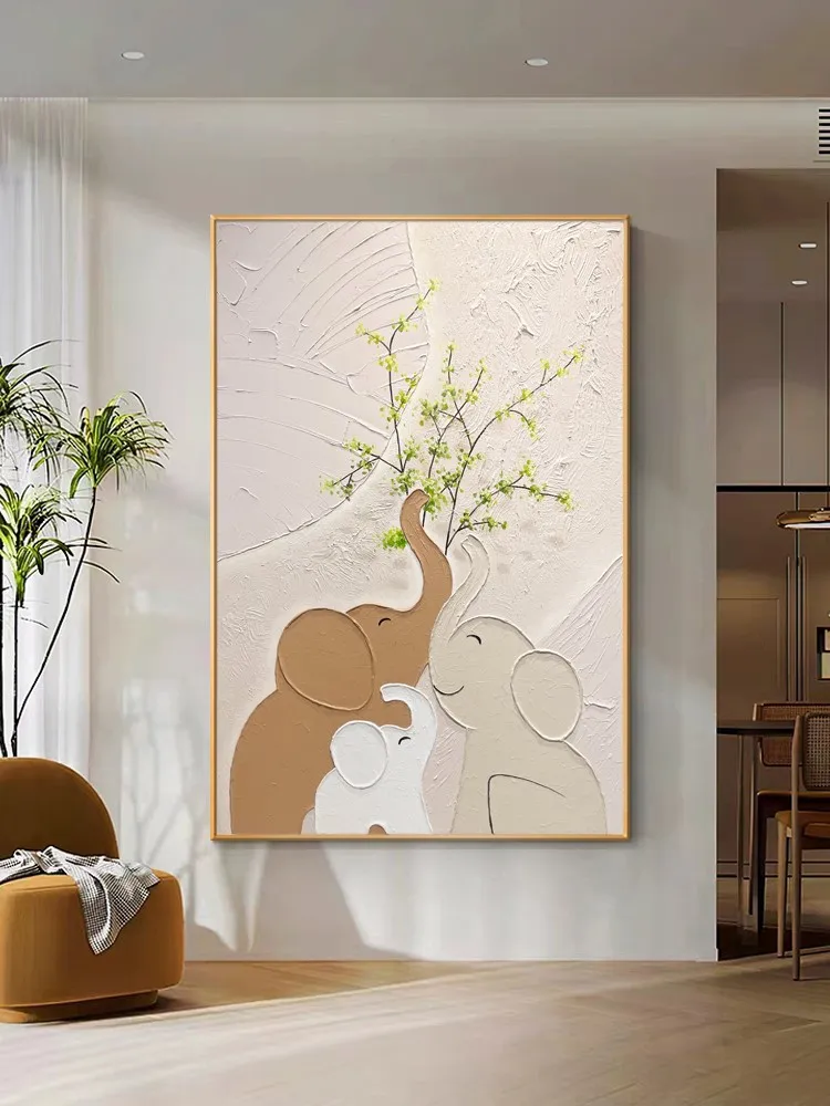 

Кремовый стиль картина маслом Декоративный Фотофон роскошный пол слон абстрактный подвесной коридор