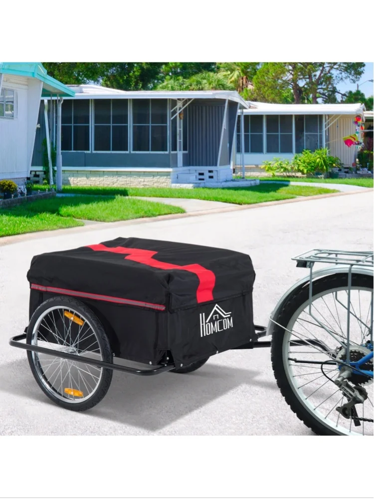 AliExpress HOMCOM Folding Bike Trailer Cargo Storage Carrier with Removable Cover and Hitch