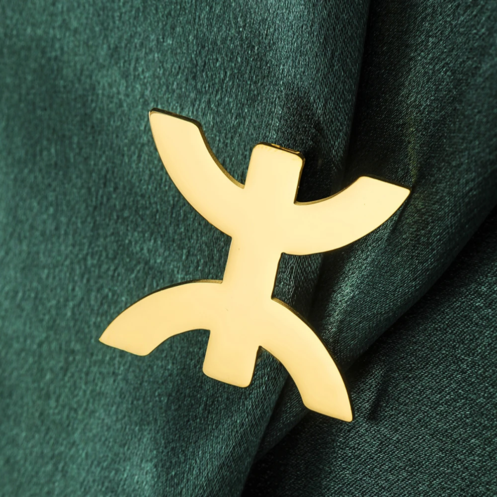 Dawapara-broche con símbolo bereber africano, alfileres, tótem de la tribu, Kabyle religioso de Egipto, joyería amazigh de acero inoxidable