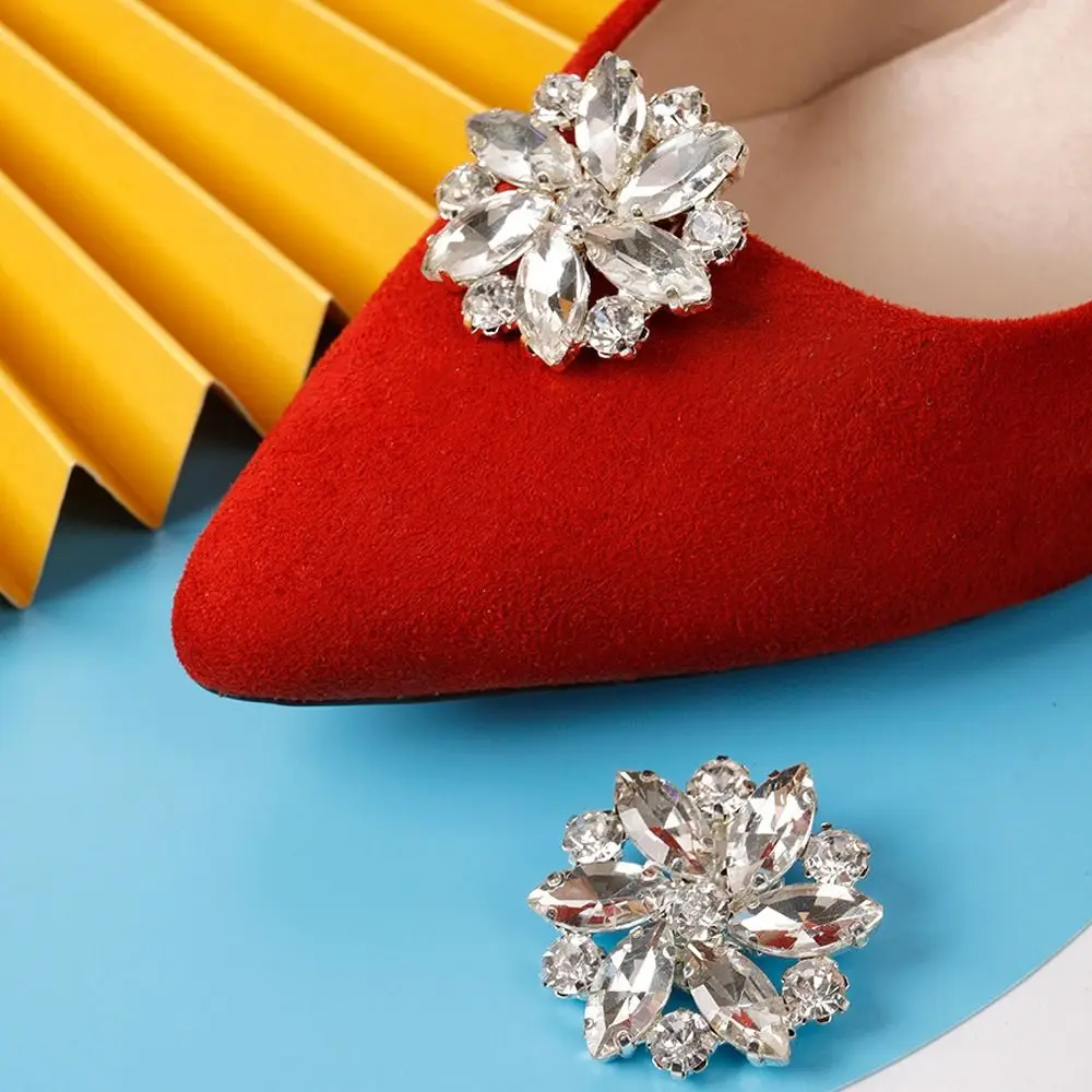 2pcs Women Lady Bride Shoes Rhinestones Crystal Charm Buckle Charms Jewelry Shoes Decorations Shoe Clip