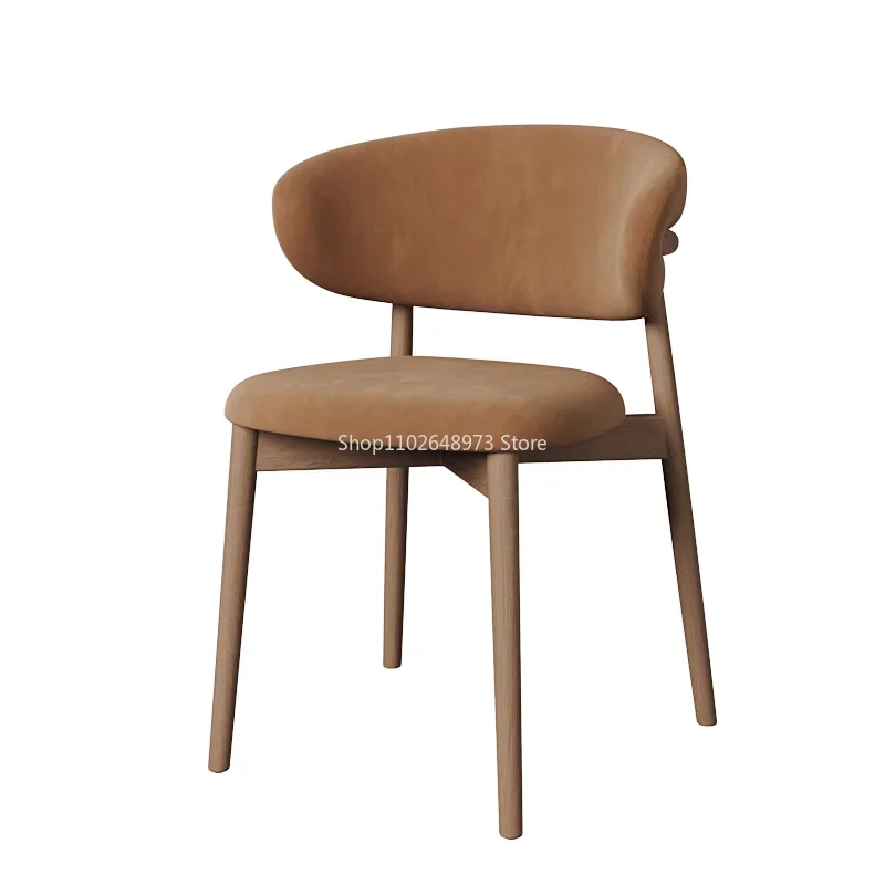 Replica Designer Dining Chairs Modern Ergonomic Leather Dining Chair Leisure Leathr Wooden Silla Comedor Home Furnitures