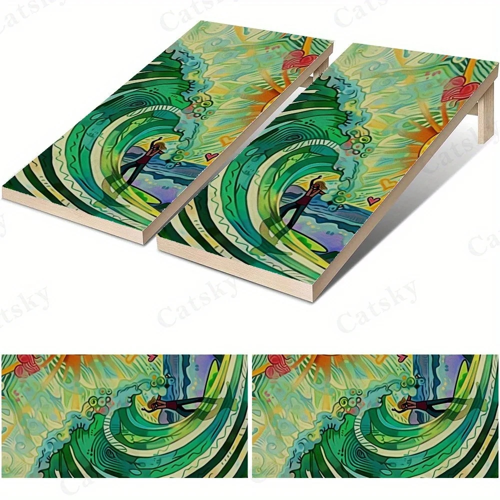 Surfing Fun Wave   Sandbag Board Sticker.This sandbag board sticker is made from high-quality materials, offering excellent dura