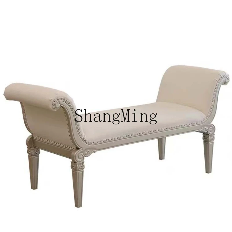 

ZYY household simple light high-end luxury bedside stool solid wood living room recliner sofa bedroom bed