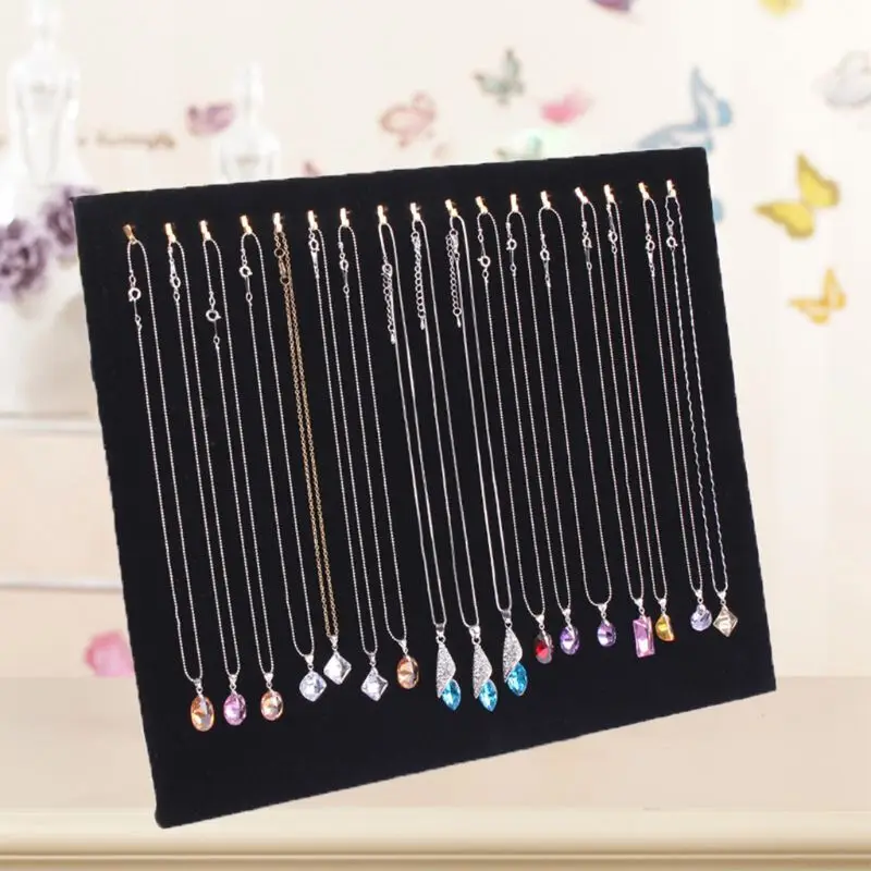 Black 17 Hook Necklace Jewelry Tray Display (17 Hook Necklace)