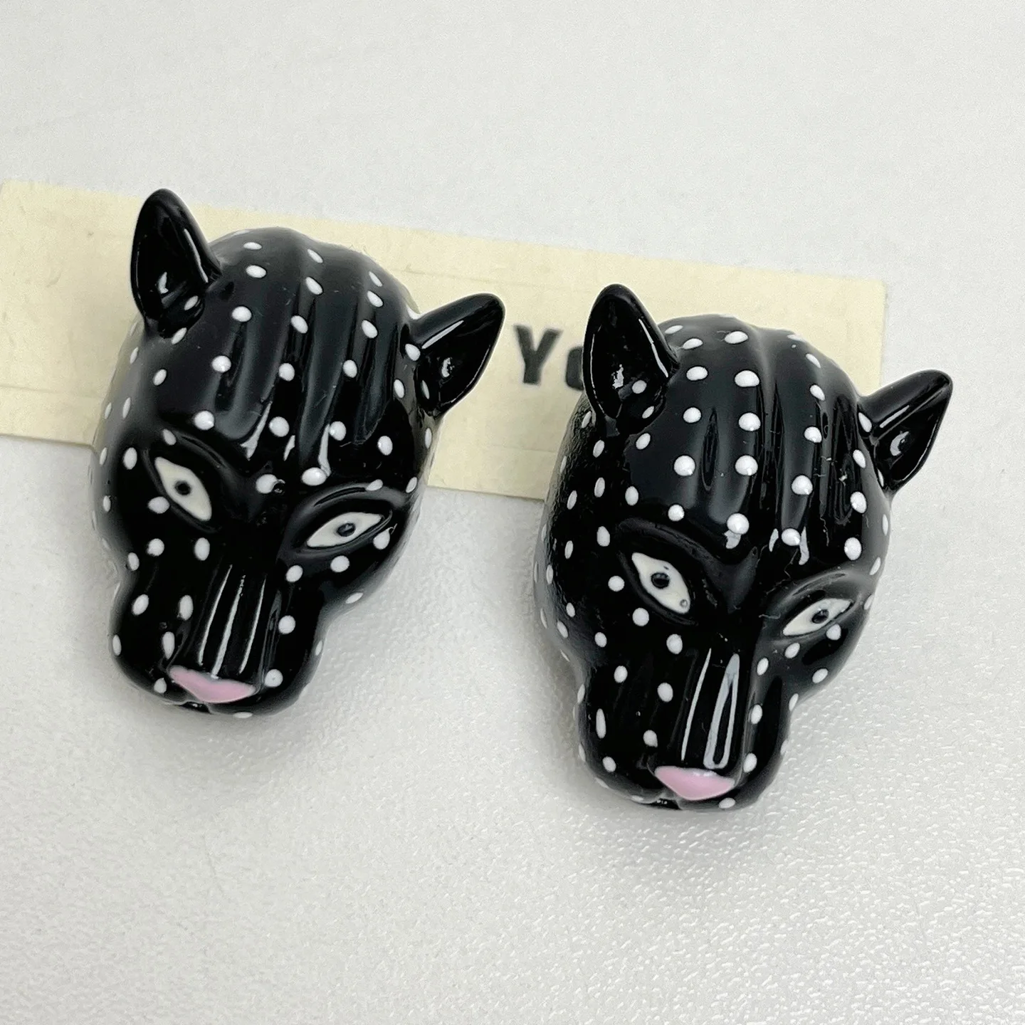 Exquisite Enamel Leopard Head Earrings for Women Luxury Elegant Heavy Workmanship Unique Jewelry Ear Decor Gifts Accessories