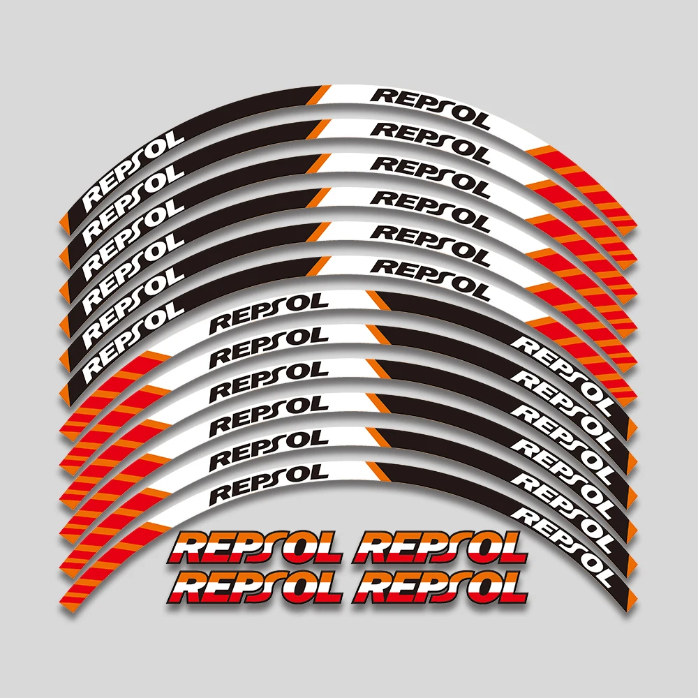 17inch Wheels Hub Stickers Motorcycle Accessories Reflective Decals Stripes For Honda HRC REPSOL CBR 250RR 400RR 600RR 1000RR