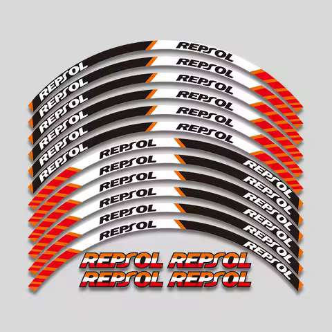 17inch Wheels Hub Stickers Motorcycle Accessories Reflective Decals Stripes For Honda HRC REPSOL CBR 250RR 400RR 600RR 1000RR