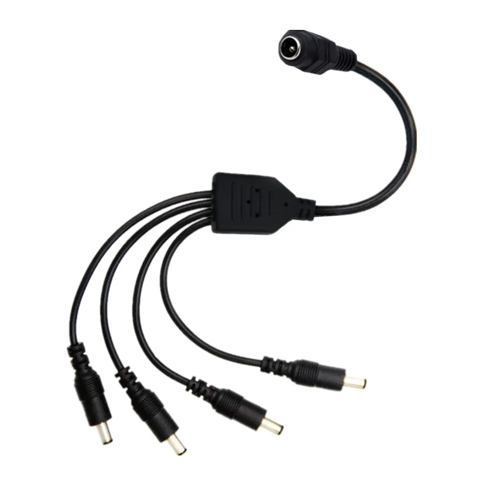 5.1mm X 2.1mm DC Power Splitter Cable 1 Female to 4 Male Output Y Adapter for CCTV Security Cameras and LED Strip Lights  40cm