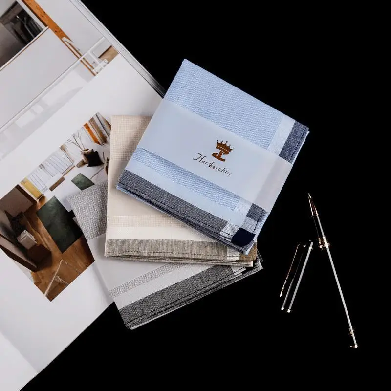 Pudełko prezentowe butikowe, retro chusteczka męska, bawełniana, pochłaniająca pot, męski kwadratowy ręcznik, do wycierania potu, prosty styl.