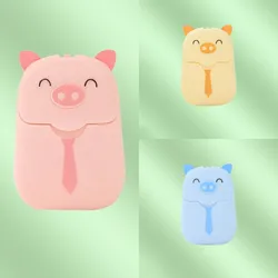 1Box Lovely Pig Soap Paper Hands Washing Scenteds Soap Paper Portable Disposable Soap Bathing Travel Hand Care Cleaning Tool New