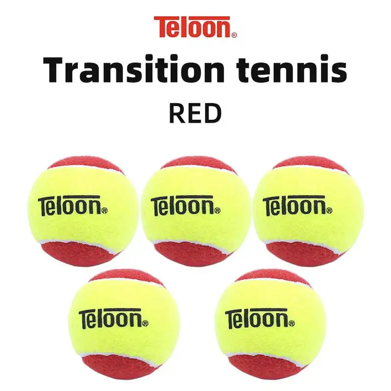 

Teloon Tennis Balls Red Tennis Kids Transition Ball Decompression 75% Tenis Ball Professional Training Tennis Ball for Beginner