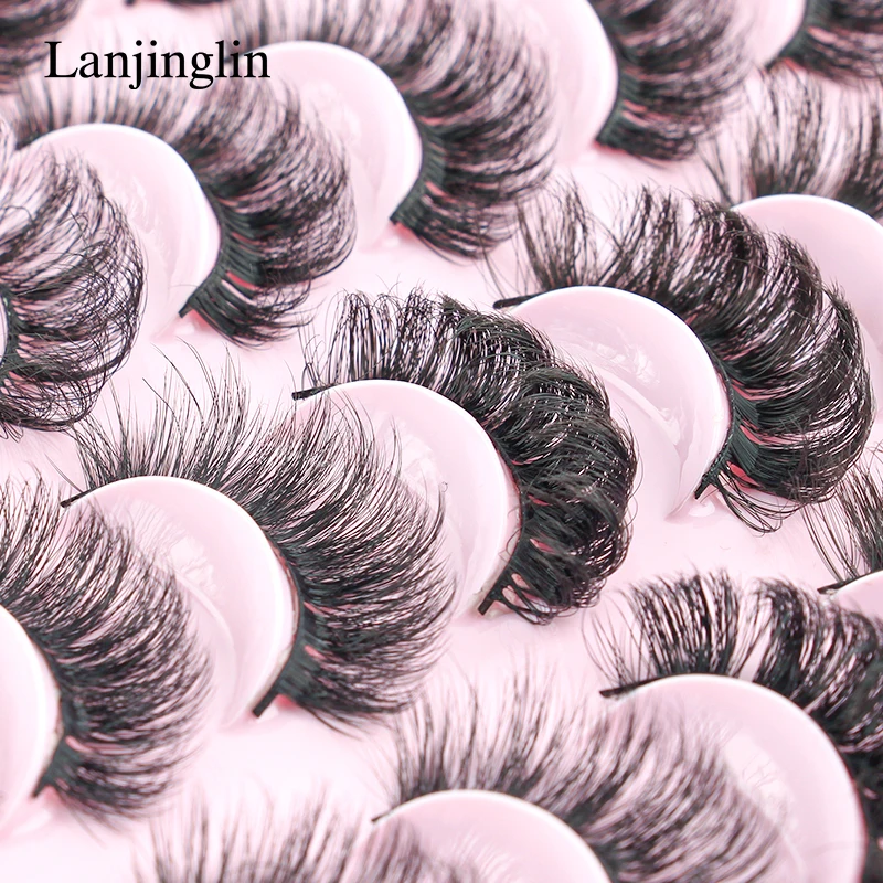 3/5/10/20 Pairs 3D Mink Lashes Dramatic Thick False Eyelashes Wispy Fluffy Reusable Faux Cils Extension Make up Tools maquillaje