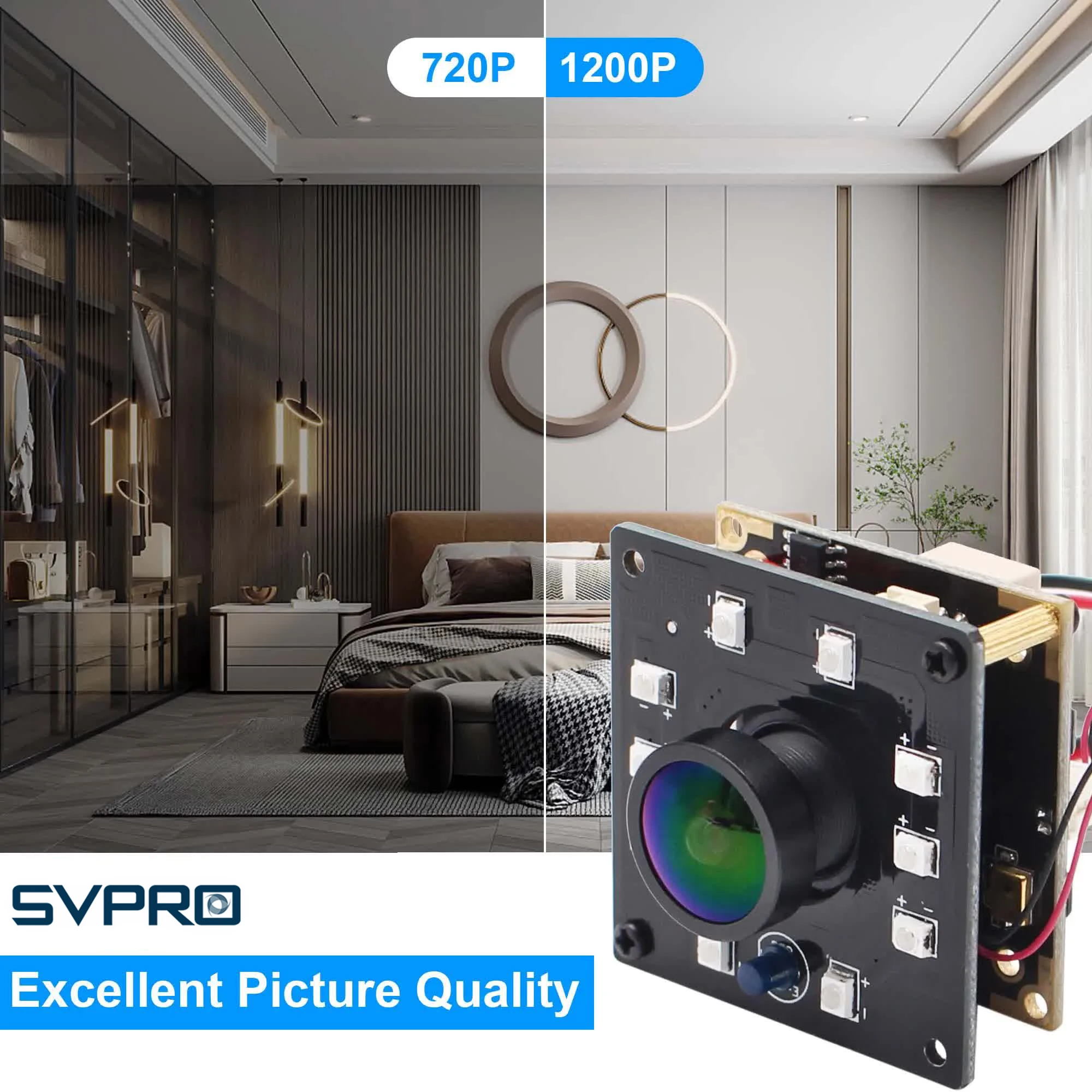 SVPRO Infrared Global Shutter USB Camera with IR CUT&IR LED 90FPS High Speed USB IR Camera Module High-Speed Motion Detection