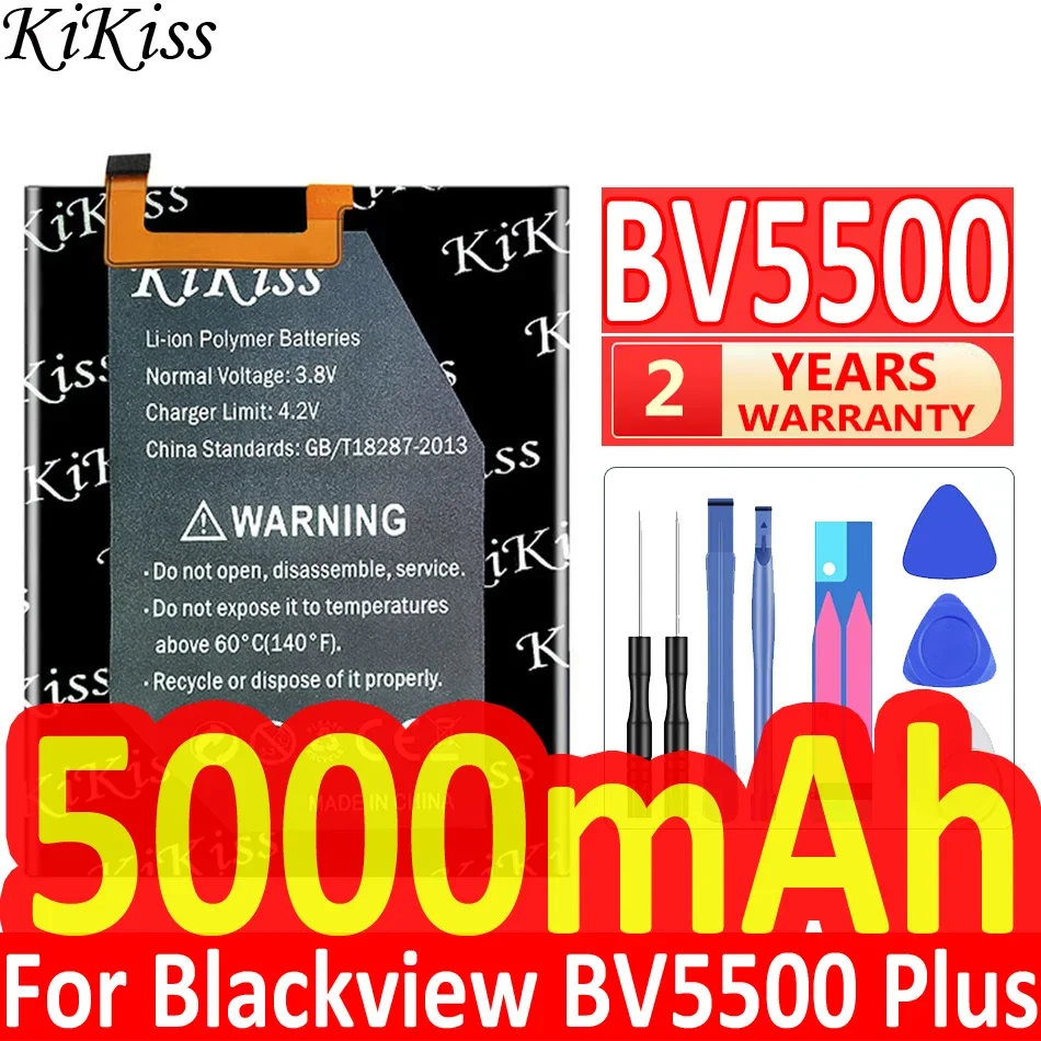 

5000mAh KiKiss Powerful Battery BV 5500 For Blackview BV5500 BV5500 Plus Pro BV5500Plus BV5500Pro