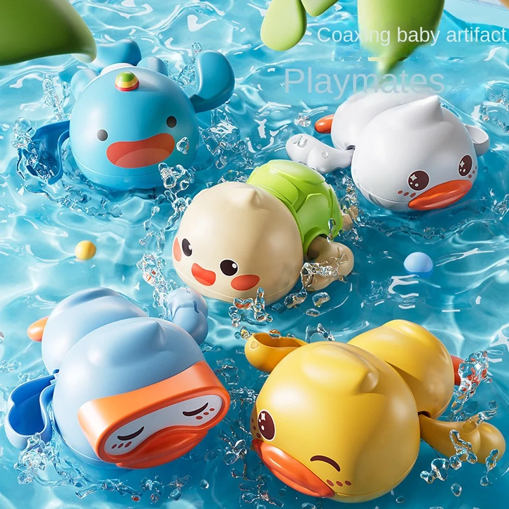 Clockwork Bathing Shower Toys Dolphins Duck Children Bath Toys Cute Water Floating Children Bathtub Toys Outdoor Bathtub Shower