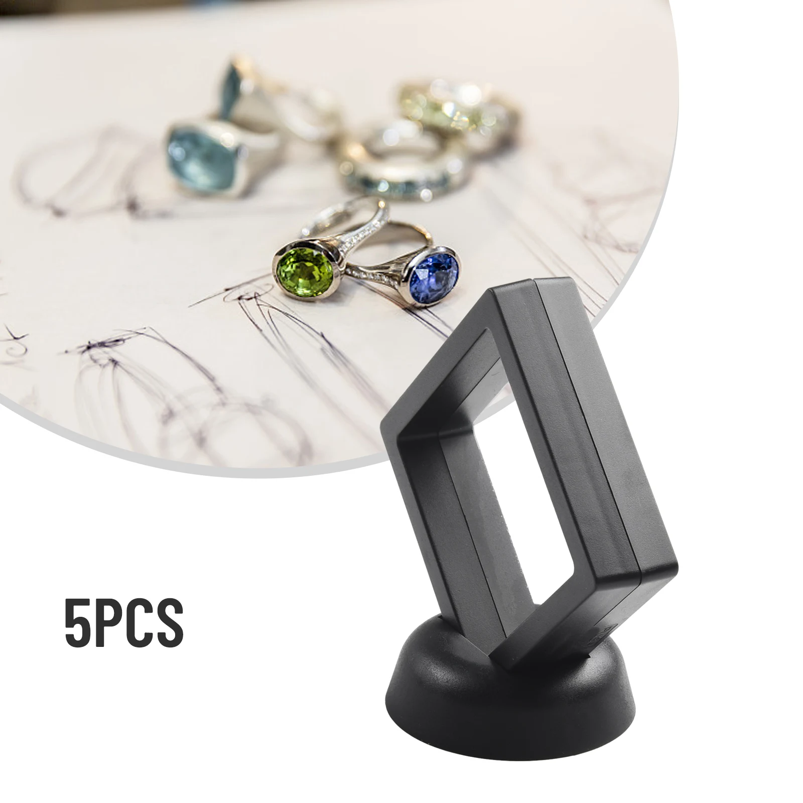 10pcs Square 3D Floating Jewelry Coin Shells Gems Minerals Rocks Specimen Display Frame Holder Box Case Stand Home Decoration