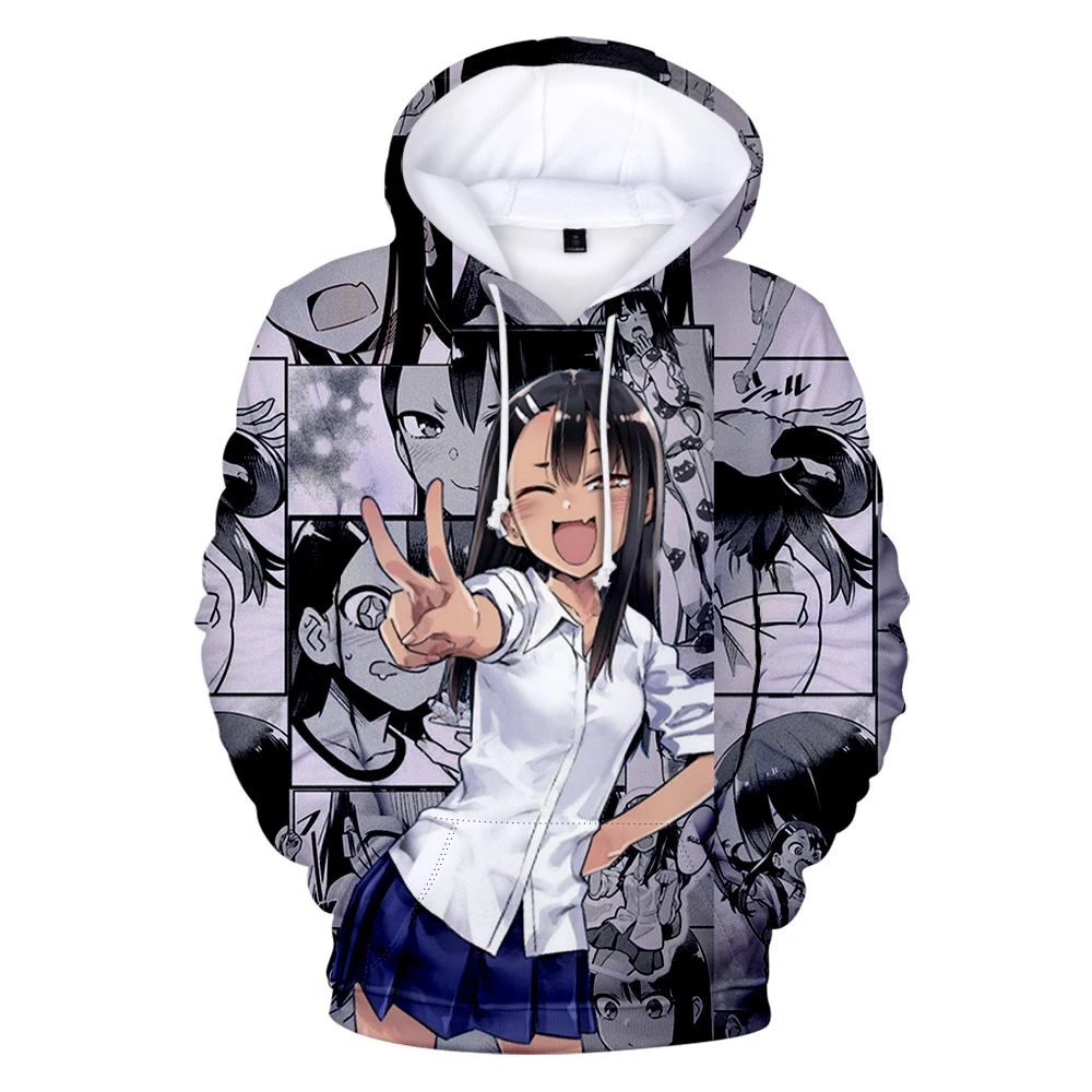 3D Prints Don\'t Toy with Me Miss Nagatoro Anime Hoodies Women Men Hooded Sweatshirt Fashion Streetwear Tracksuit Pullover