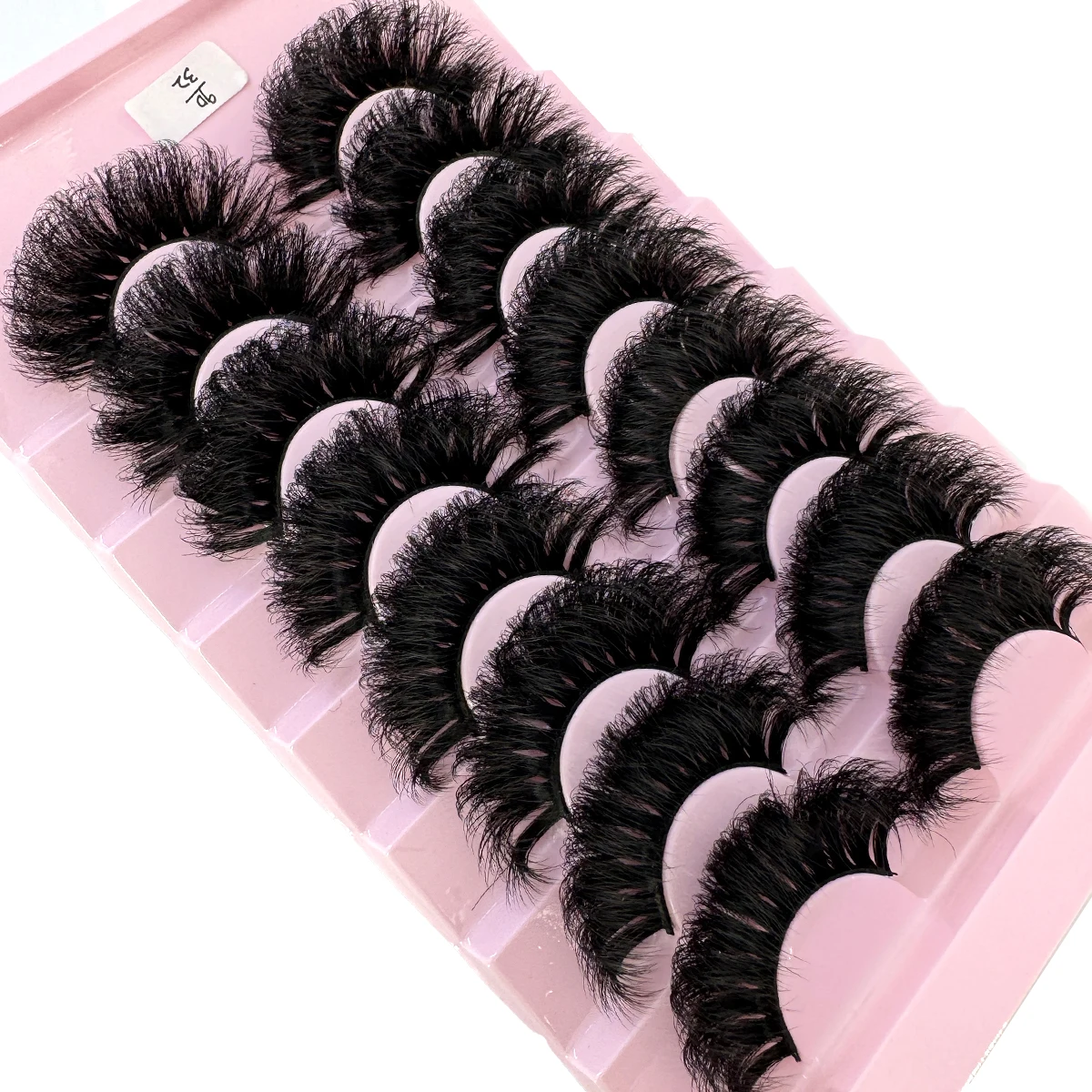 Valse Wimpers 25 MM Volume Dramatische Faux Nertsen Wimpers 8 Pairs Lange Dikke Rommelig Gekruiste Nep Wimpers Strips Pack