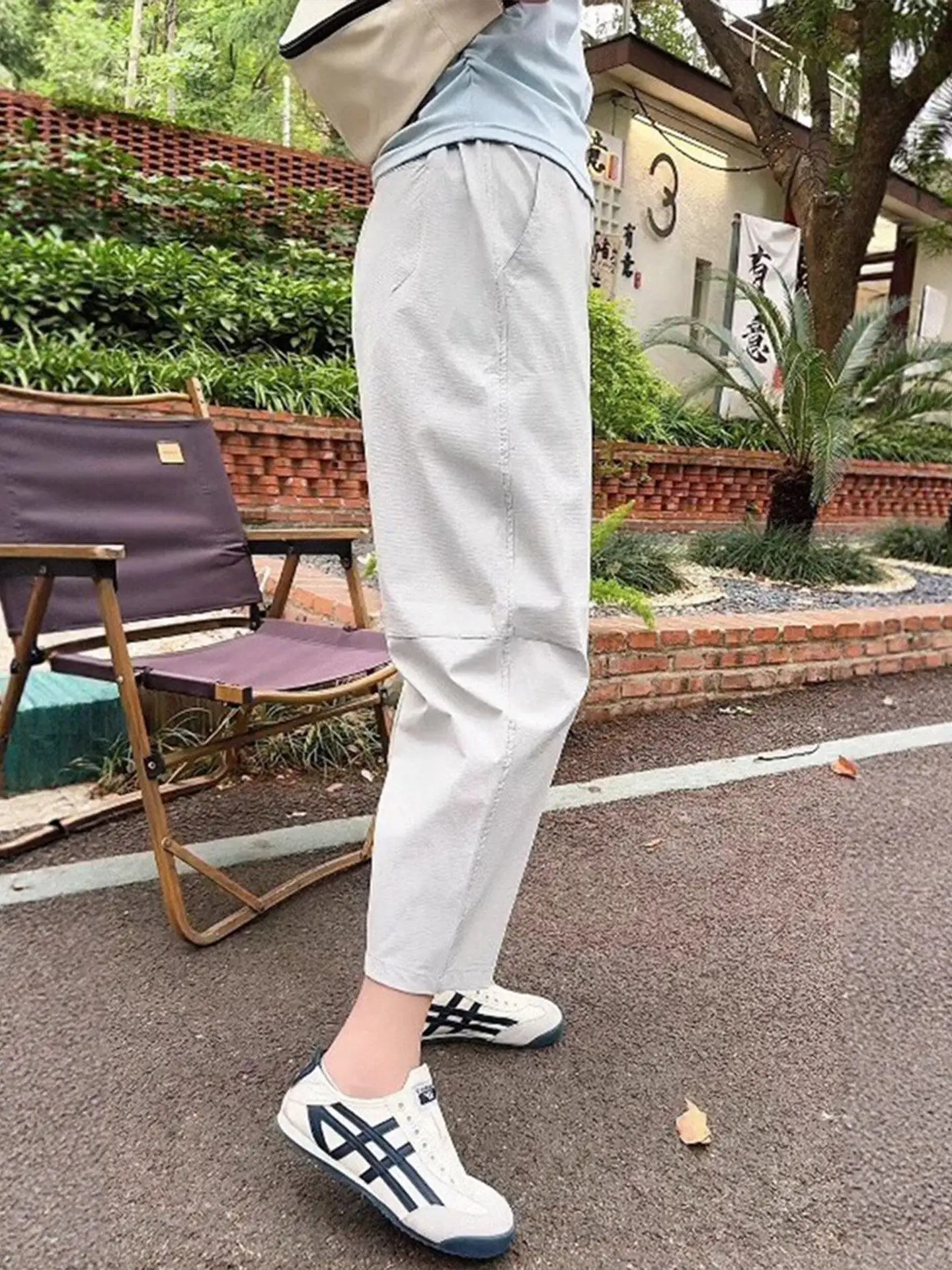 

Ice Silk Qui Dry Sport Pants Women Summer New Sle ular Large Size Loose Harlan Nine Points Casual Pants High Waist
