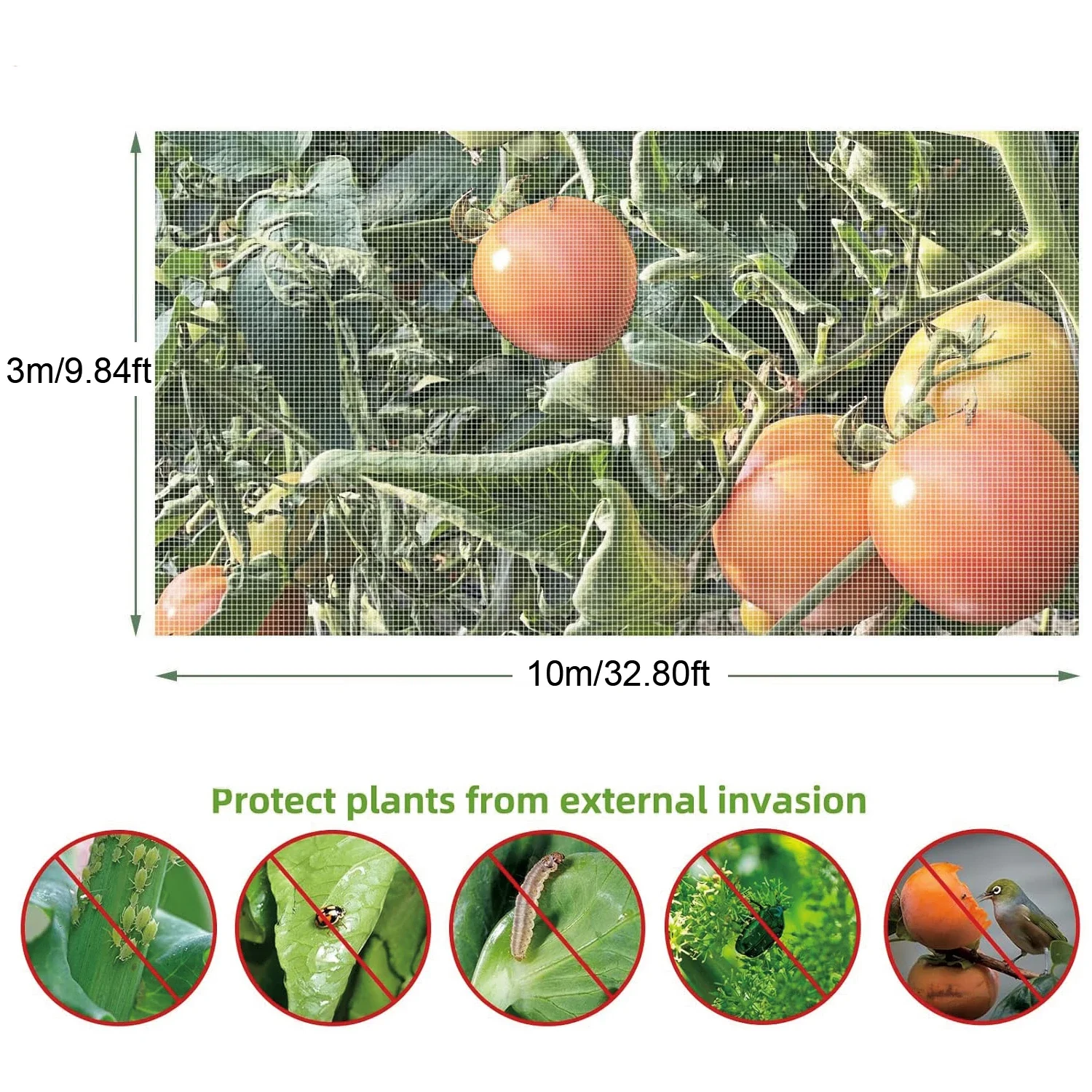 Garden Vegetable Heavy Duty Woven Mesh Heat Resistance Bug Net for Garden Protect VegetableFruit  and Plants